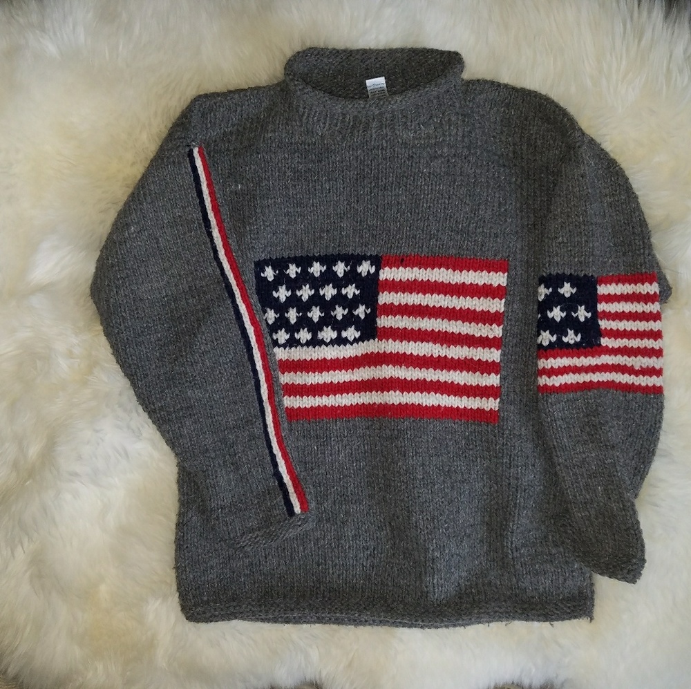 OLYMPICS!  American Flag Wool Sweater Unisex